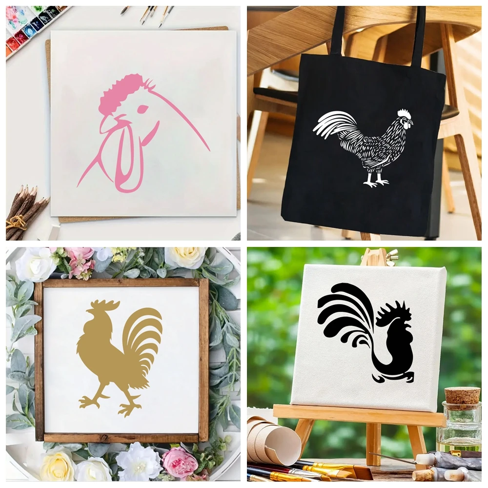 30cmX30cm hens Stencils For Painting Furniture Scrapbook Furniture DlY Crafts Wall Cloth Fabric Fowl DIY Layering Stencils