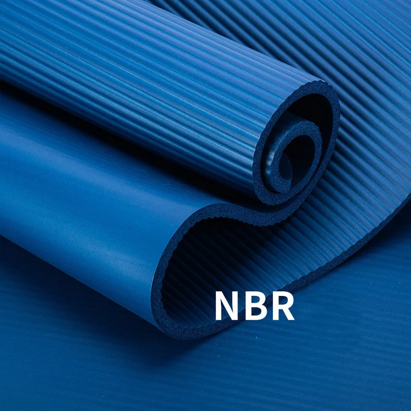 Fitness NBR Yoga Mat Horizontal Eidth 183*61*1CM Multifunctional Solid Color Exercise Mat Super Rebound Soft Non-slip Yoga