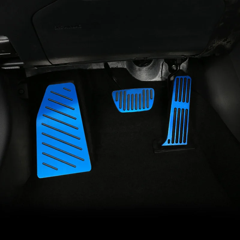 Aluminum Car Accelerator Fuel Brake Pedals Cover Anti-Slip Pads Case Accessories For Toyota Harrier Venza IV XU80