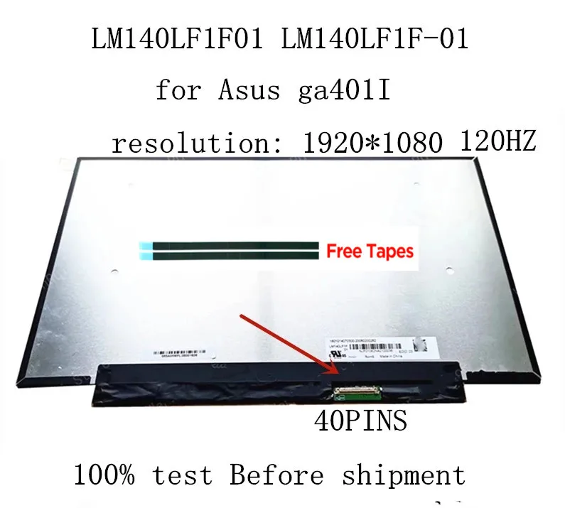 Оригинальный светодиодный экран LM140LF1F01 LM140LF1F-01 LM140LF1F 01LCD 14 &quot120 Гц 40pin FHD сменный IPS