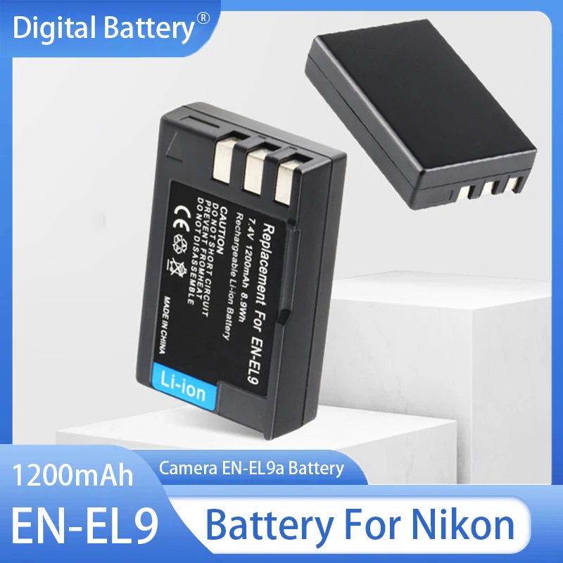 Batteria EN-EL9A E Caricatore USB Per Nikon - Doppio LED, Compatibile Con D40, D60, D3000, D5000