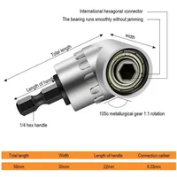 Fixation d'adaptateur de perceuse à 105 degrés, douille hexagonale d'extension de pilote d'impact 1/4 "pour clés et perceuses, tournevis de charge 5