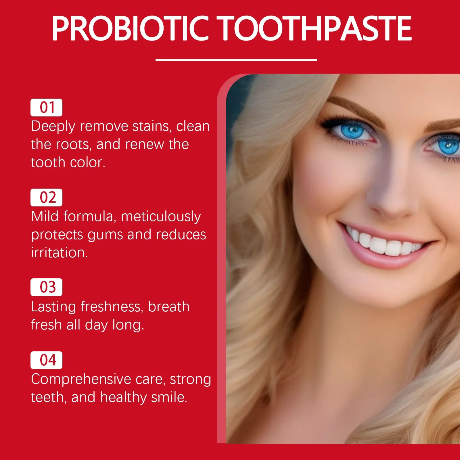 Sp-8 Probiotic Teeth Whitening Product Brightening Mint Fresh Breath Deep Cleaning Remove Plaque Stains Oral Hygiene Toothpaste