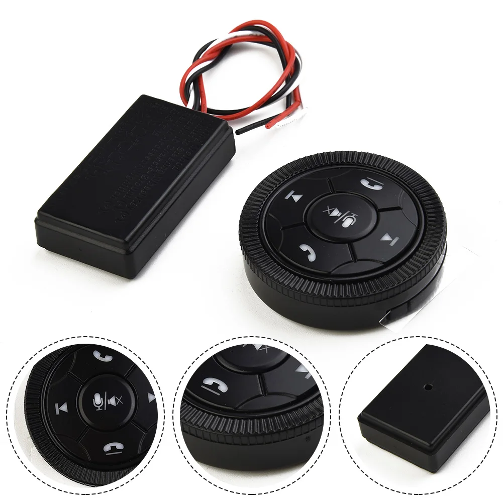 Auto Steering Wheel Controller 46mmx12mm Universal Cars Steering Wheel GPS Wireless Smart Button Key Volume Remote Control Tools