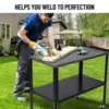 36"x19" Welding Table, Steel Welding Workbench Table, 5/8-inch Fixture Holes, 1200lbs Load Capacity Portable Work Bench 6