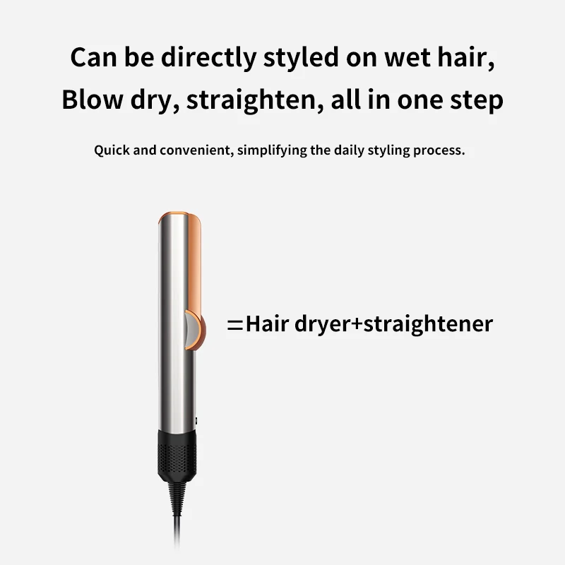 2 IN 1 Professional Hair Straightener & Hair Dryer Heat-Up Hair Flat Iron, Compatible for Dyson Airstrait™ straightener 2