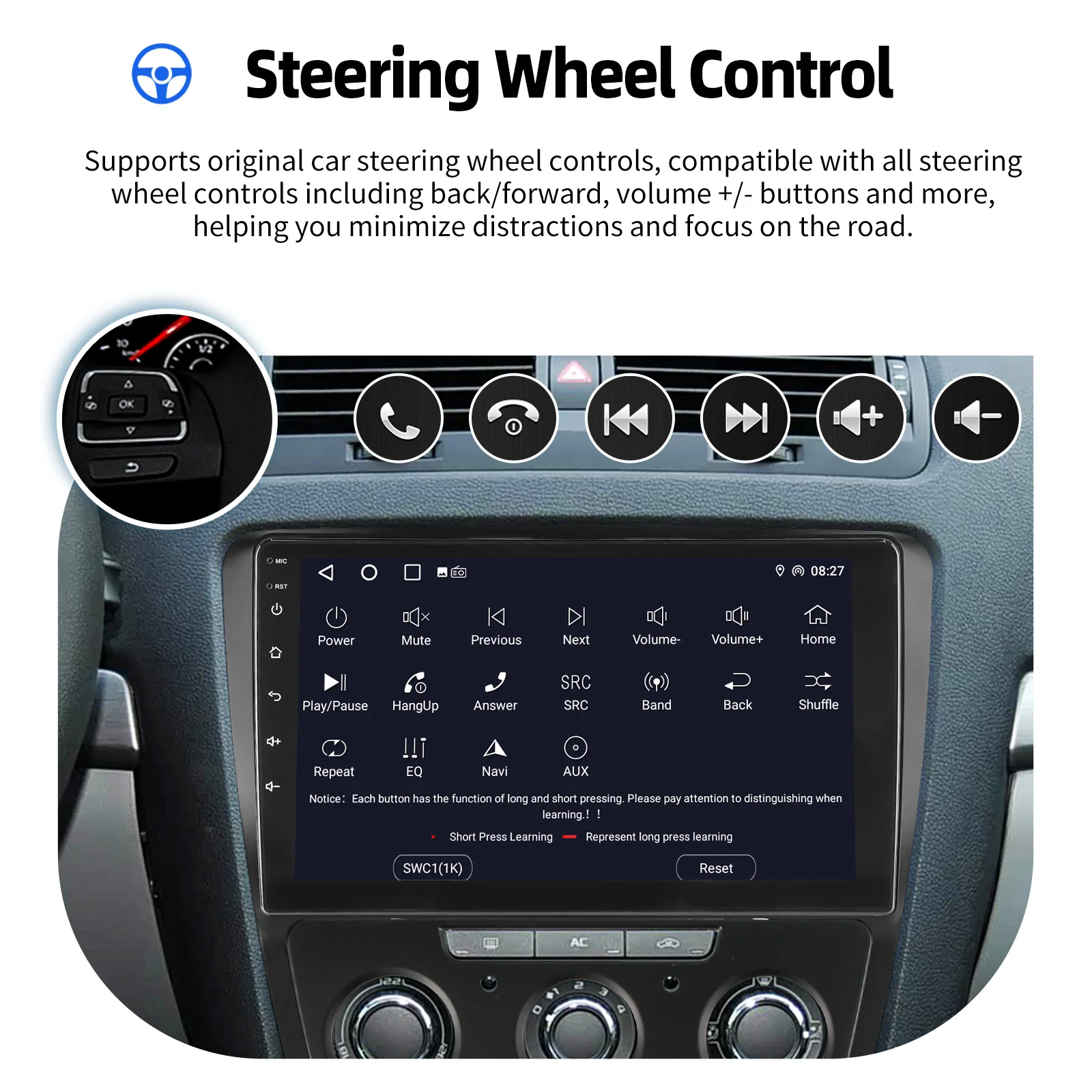 ESSGOO 10 Zoll IPS Touchscreen Android 15 Für Skoda Octavia II 1Z3 2008-2013 Autoradio Wireless Carplay Android Auto GPS Navigation WIFI Lenkradfernbedienung RDS Bluetooth FM Spiegellink Geteilter Bildschirm – Detail 14