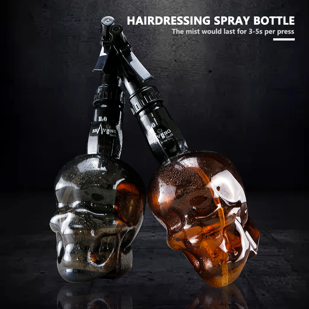 Professional 500Ml Hairdressing Spray Bottle Skull Head Design Barber Creative Haircut Tool For Styling Hairdresser Accessories product design styling