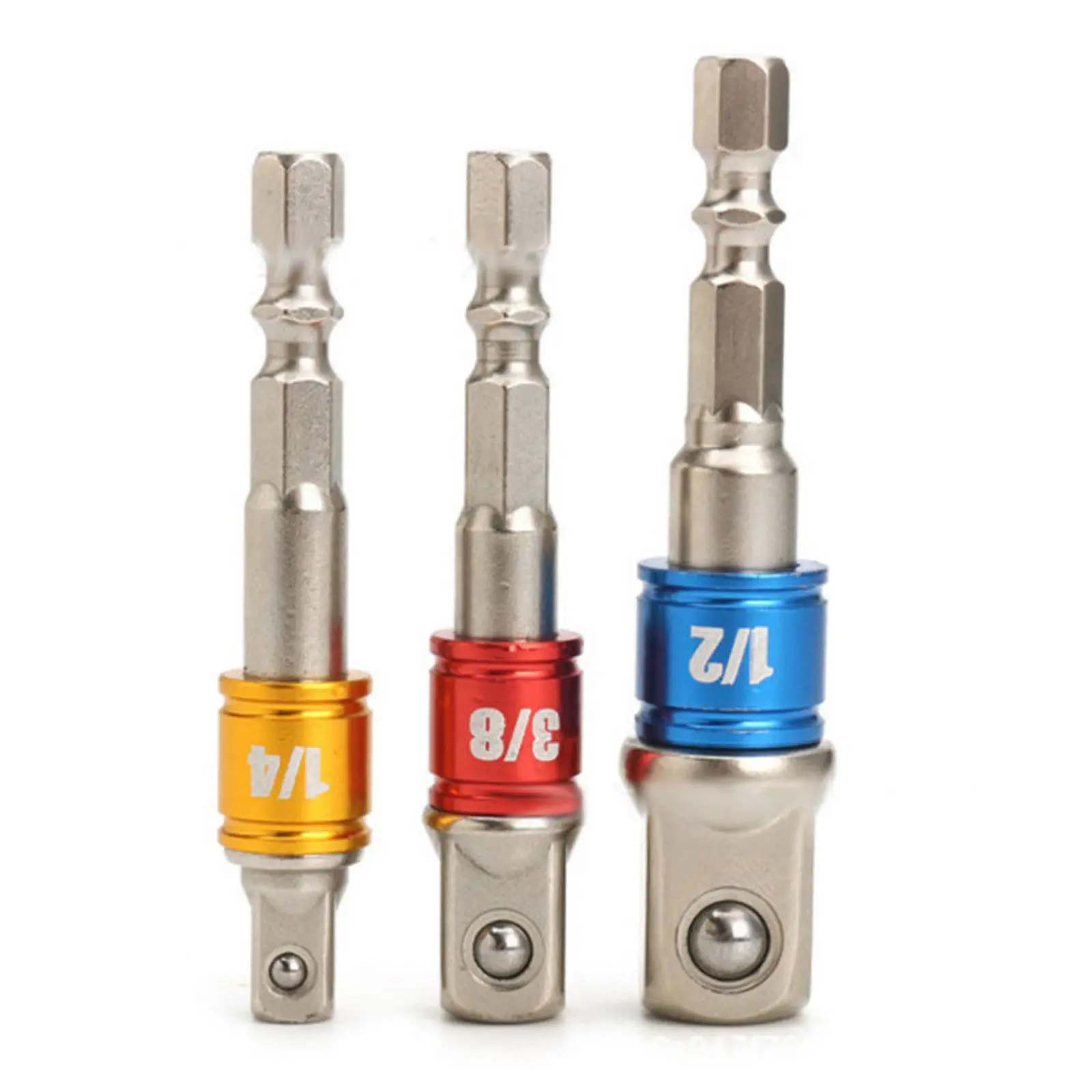 

1PCS Drill Socket Adapter 1/4" Hex Shank Extension Bar For Impact Driver 1/2" 1/4" 3/8" Electric Drill Socket Adapter Converter