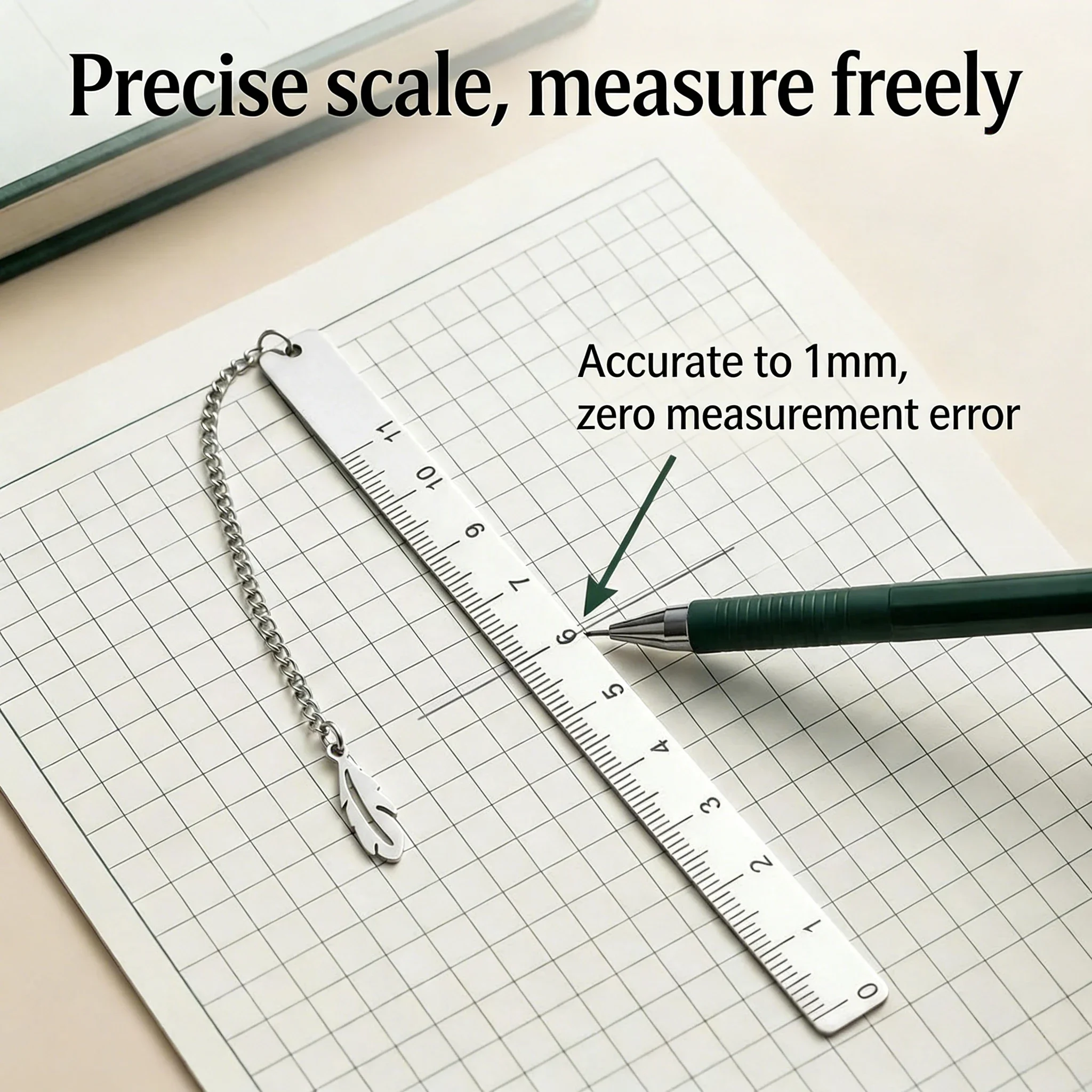 11cm 중국 스타일 스테인레스 스틸 북마크 눈금자 양면 빈티지 에칭 디자인, 학생들을 위한 잎사귀 펜던트 선물, 예술 애호가들을 위한 선물