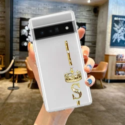 Soft TPU Cover with Diamond Crown Letter Design - Pixel 9 Pro (B1)