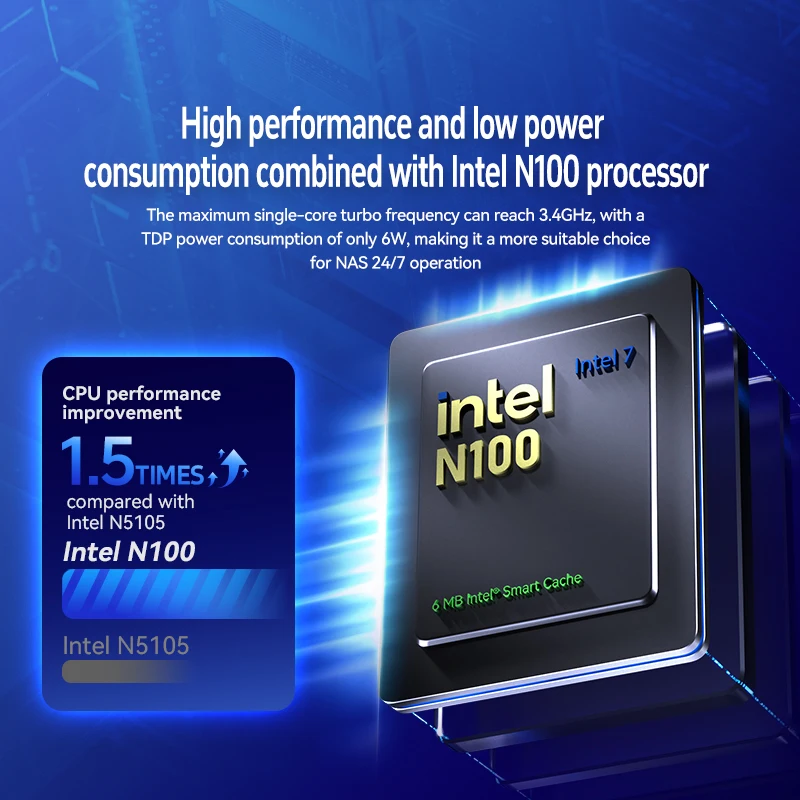 XikeStor DIY NAS 서버 4베이 SATA 2x M.2 NVMe SSD 10G&2.5GbE 듀얼 LAN 포트 홈 오피스용 스토리지