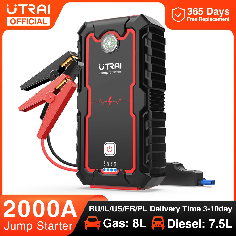 Ymiko Avviatore D'Emergenza Portatile 12V: Power Bank 8000mAh Per Auto E Dispositivi USB, Con Torcia LED