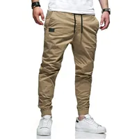 New slim fit casual pants, simple European and American casual solid color patchwork leather pants, youthful trendy pants 2