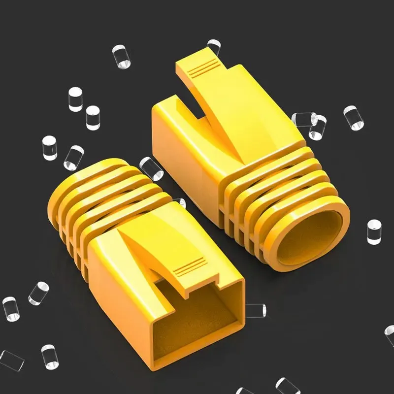 WoeoW 이더넷 네트워크 케이블 스트레인 릴리프 부츠, 케이블 커넥터 플러그 커버, CAT8 CAT7 CAT6A, OD: 7.0mm 8.5mm, RJ45, 50PCs