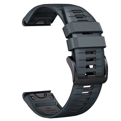 Silicone Watchband Strap - Versatile Replaceable Bracelet - 26mm (Navy Dark Grey)