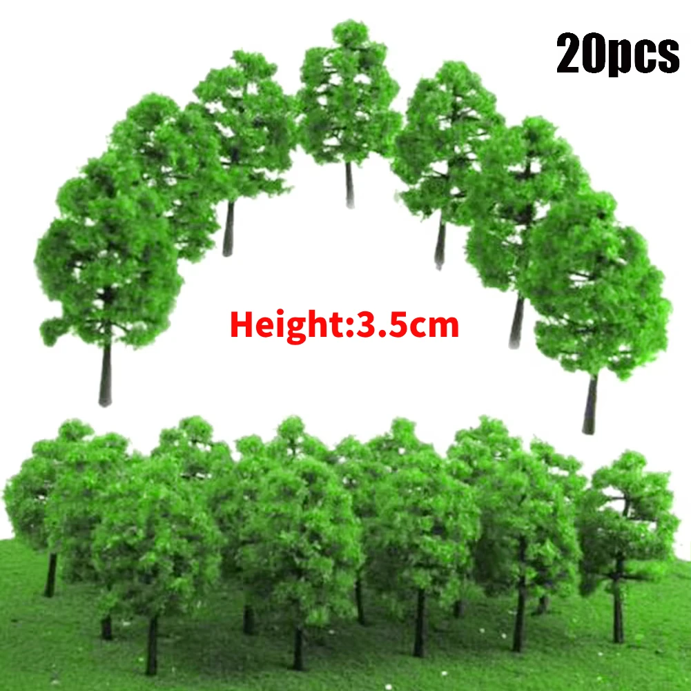 Model Trees Train Railroad Diorama Wargame Park Scenery Hight 3.5cm Miniature Sandtable Model Scenery DIY For Home Decor 20Pcs