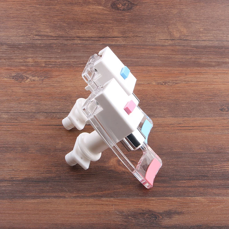 Water Tap Faucet 2pcs Universal Size Push Type Water Dispenser Hot/Cold Key Child Lock Replacement Part