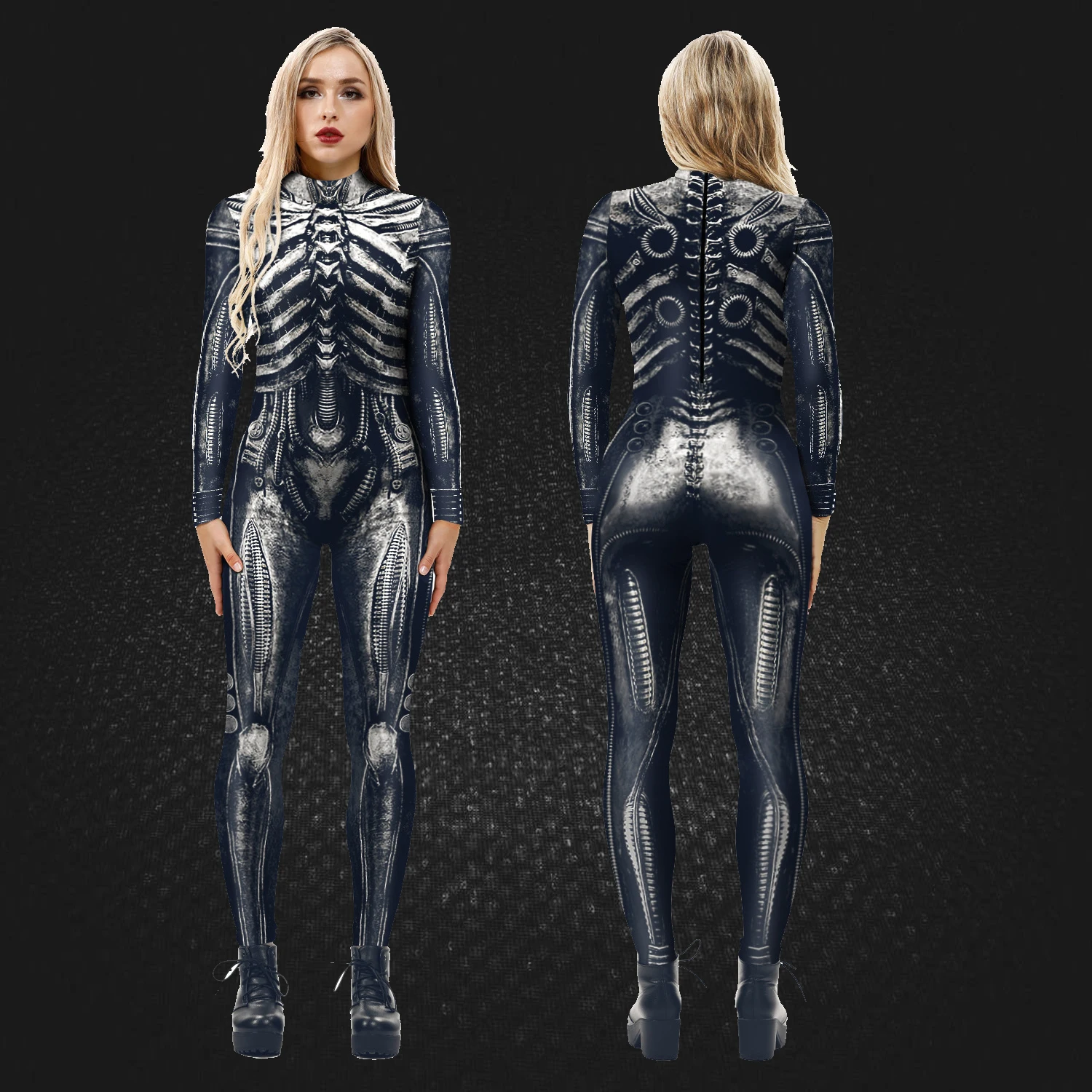 Mono con estampado 3d de calavera para mujer, pantalones de Cosplay, ropa  ajustada, disfraz de Hallo BANYUO