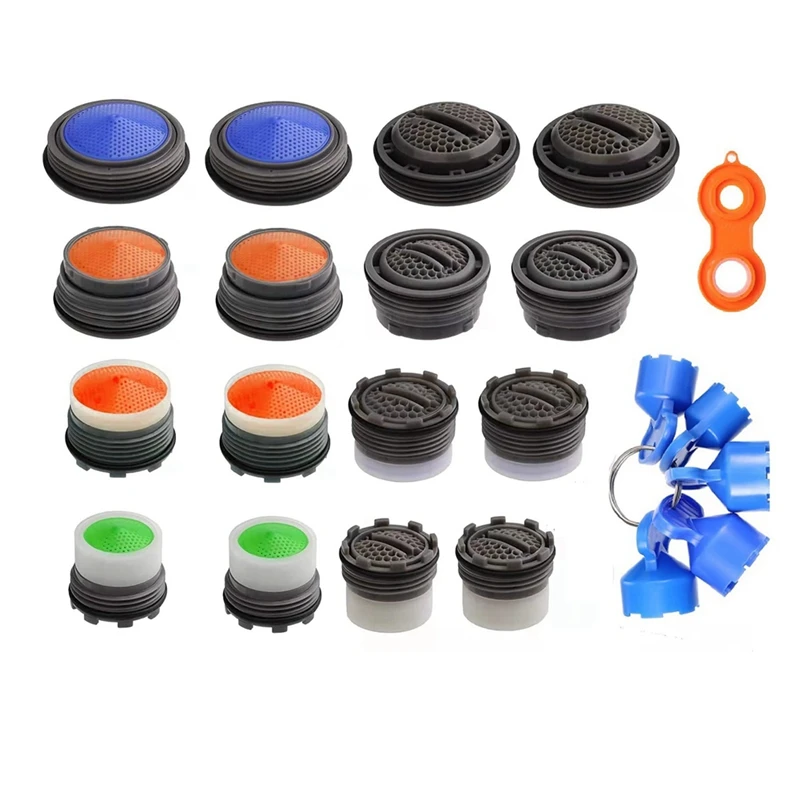 

16 Pieces Cache Aerators Cache Faucet Aerator And 5 Pieces Cache Faucet Aerator Key Removal Wrenches For Cache Aerators