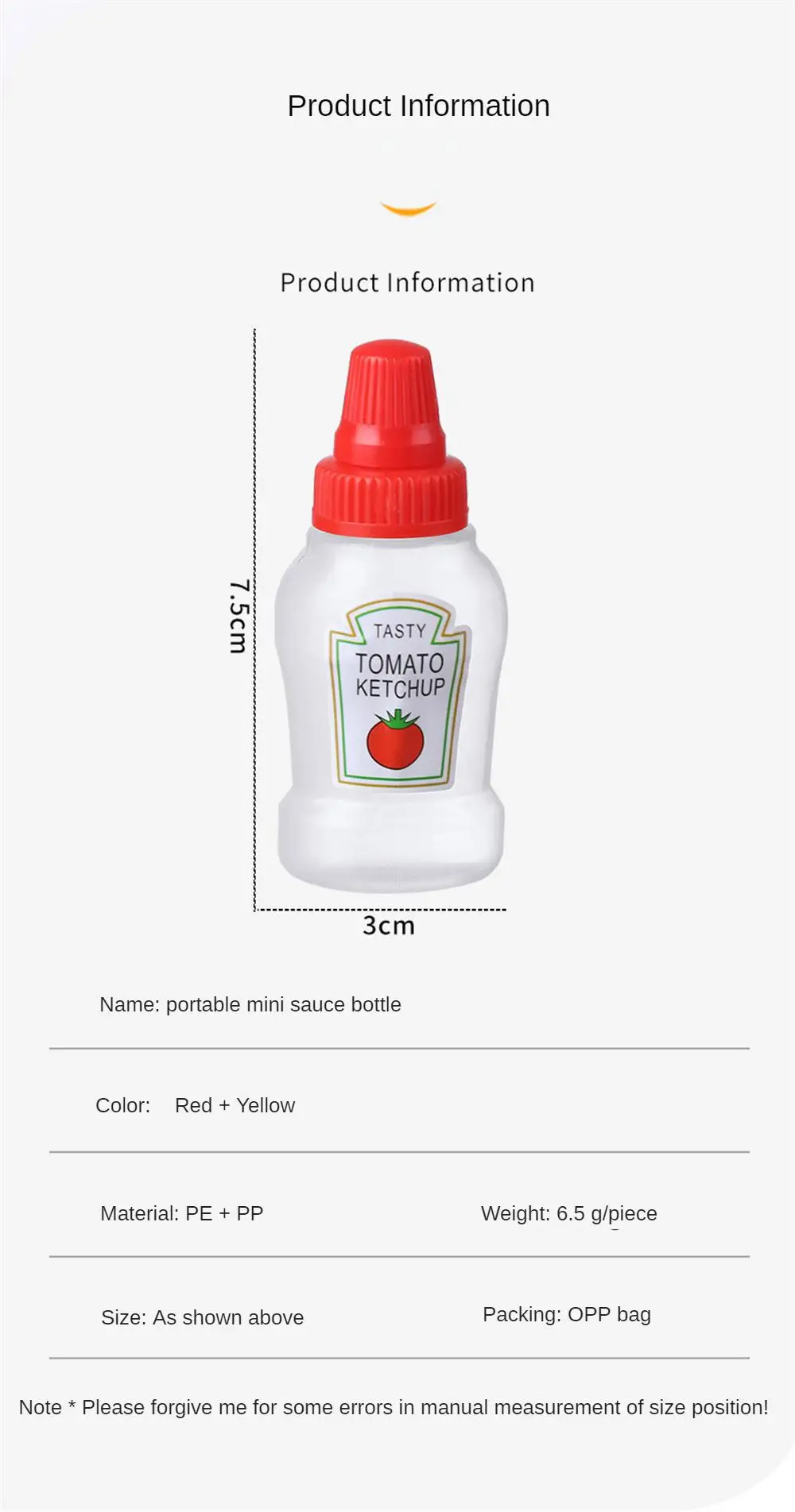 4 Mini Botellas De Ketchup 25ml Con Tapa | Botellitas Portátiles Para Salsas, Condimentos Y Lunch Box