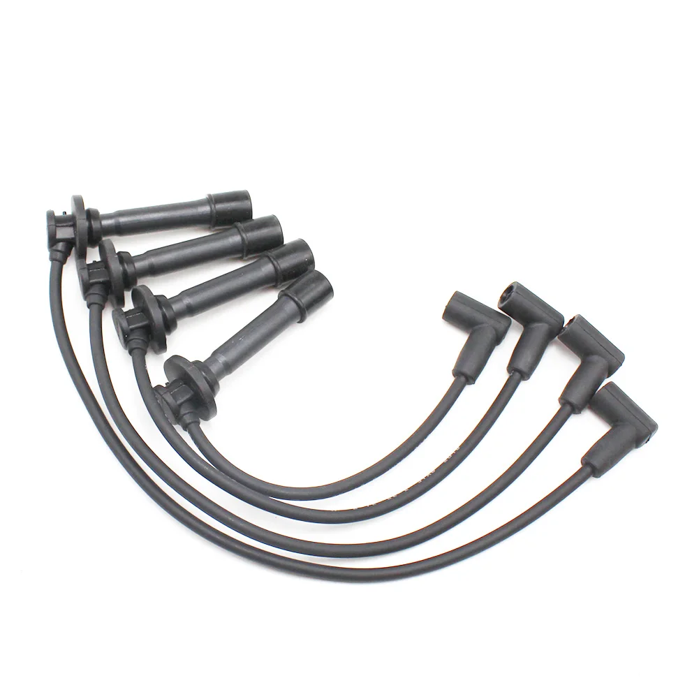 Ignition Cable Set 4PCS Ignition Cable Spark Plug Wire for Chery QQ IQ QQ3 QQ6 Buggy SQR472 Engine