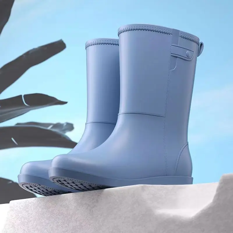 Women's Rain Boots Free Shipping Thick Sole Non Slip High Top Waterproof Work Boots Thickened Were Resistant Protective Boots