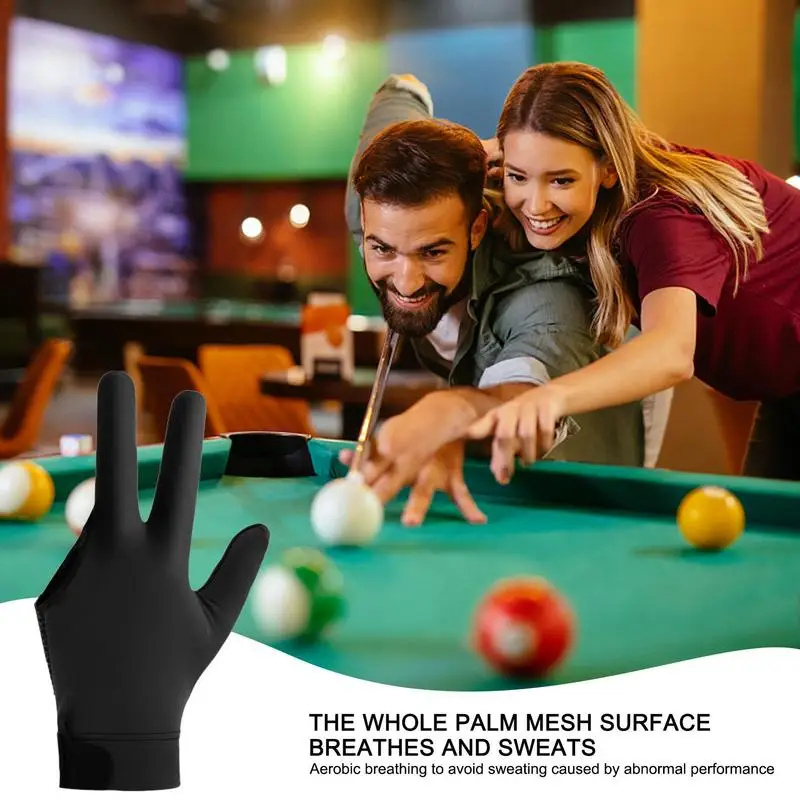 3 Fingers Pool Gloves Billiards Left Hand Shooters Snooker Cue Sport Glove