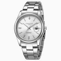 CHRONOS Top marque de luxe homme montre-bracelet étanche lumineux Date hommes montres en acier inoxydable Quartz montre pour hommes mâle reloj 2