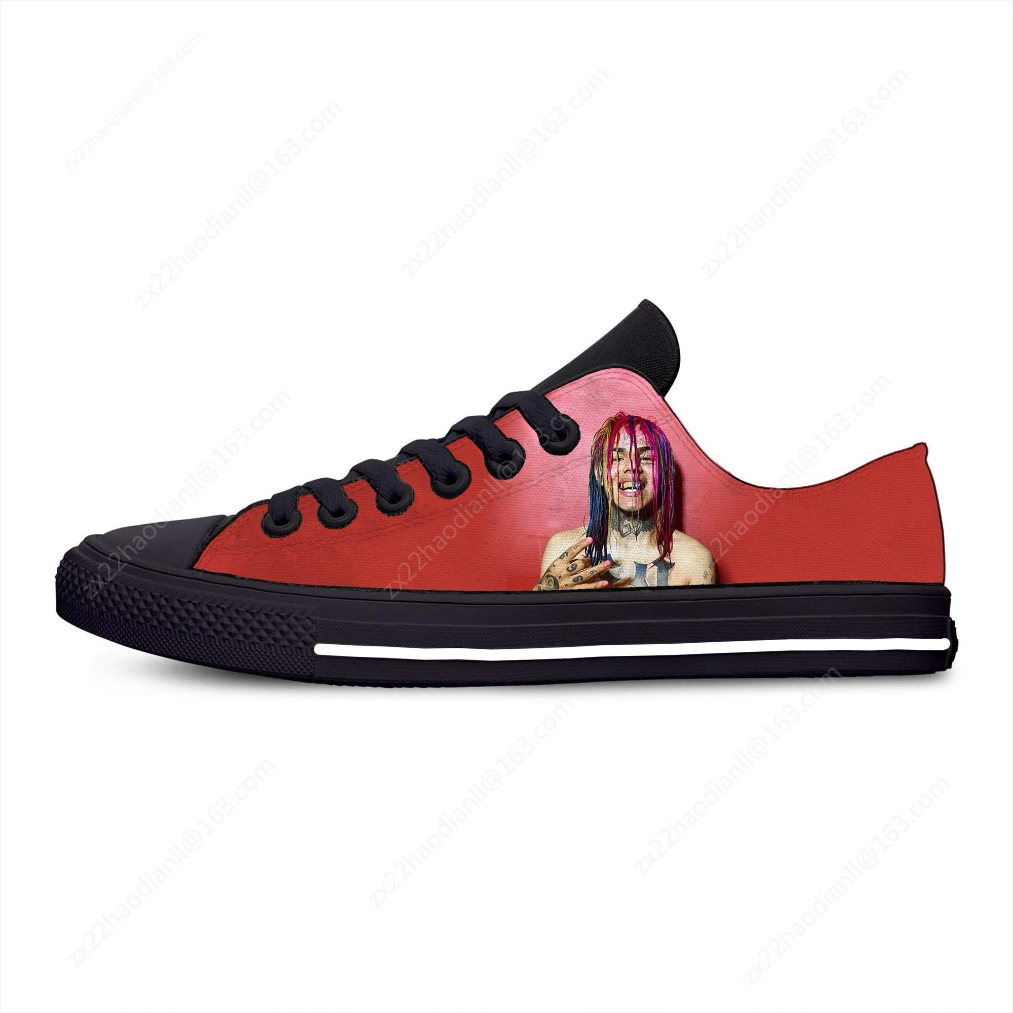 6IX9INE Hip Hop Raapper Rap Singer Fashion Funny Casual Cloth Shoes Low Top Lightweight Breathable 3D Print Men women Sneakers