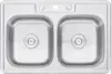 33 x 22 x 9 Inch Top mount Drop in Stainless Steel Double Bowl Kitchen Sink with Strainer 18 Gauge Stainless Steel 3 Faucet Hole 3