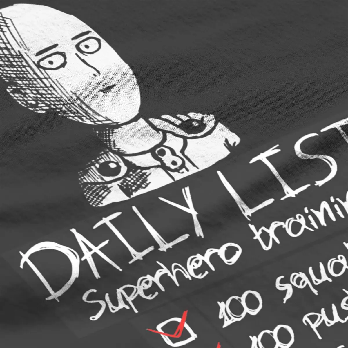 Manga One Punch-Man lustige tägliche Liste Anime T-Shirt für Männer 100% Baumwolle bedruckte Tops kreative Sommer plus Größe T-Shirts – Detail 6