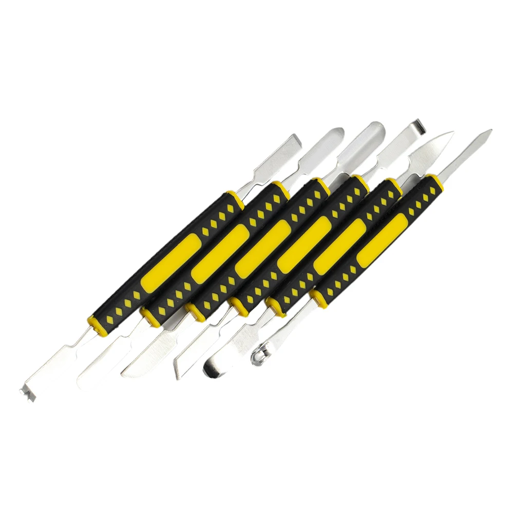

6pcs Metal Crowbar Set Pry Remover Repair Pry Bar Set Metal Spudger Hand Disassembly Blades Tool For Phone Watch Battery Open