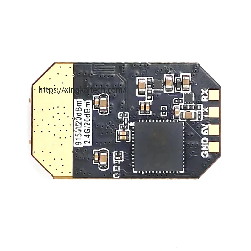 Détail des ports et du boîtier du récepteur ELRS Double Bande 2.4GHz/915MHz Gemini VRX ExpressLRS CRSF.