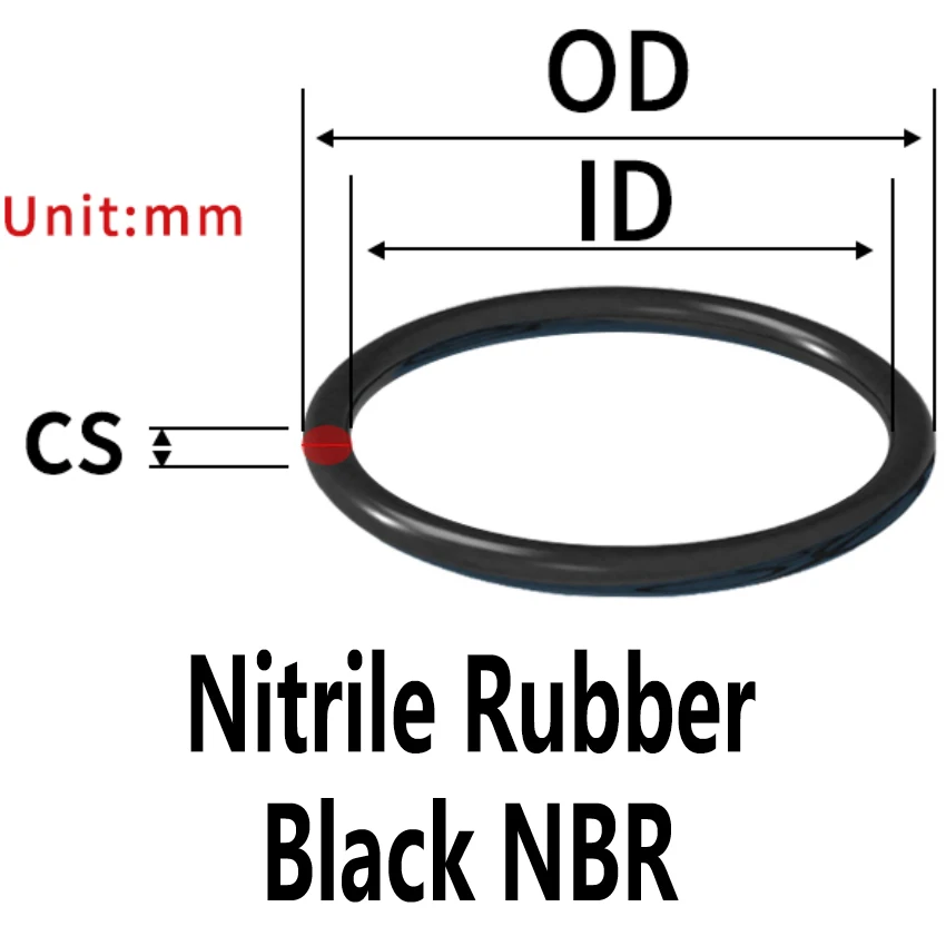 Black Nitrile Rubber Waterproof O-Ring Gasket Set - 50 Pieces