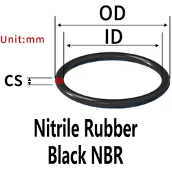 Premium Fluorine & Nitrile Rubber O - Rings - Assorted Colors and Materials for Versatile Sealing Solutions (NBR - Black)