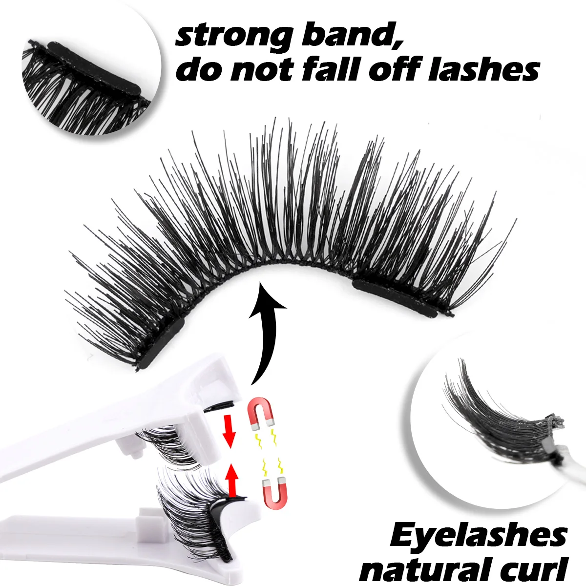 Magnetic Lashes Kit With Curler Pack 5 pairs 3D Magnetic False Eyelashes No Glue Needed Fluffy Reusable Make Up