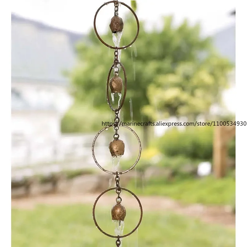 Exquisite Butterfly and Heart Design Metal Rain Chain for Garden Decor Steel Leaf Rain Chain
