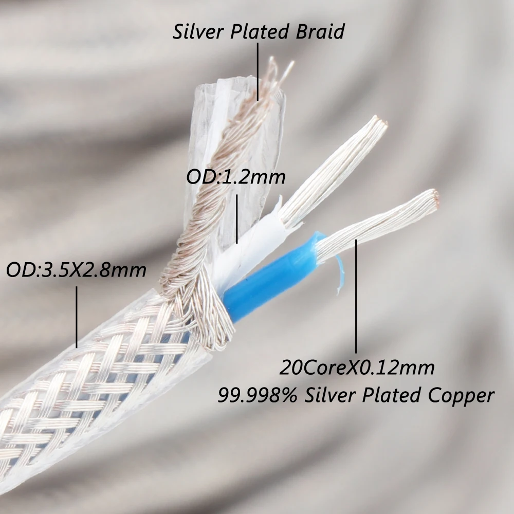 Preffair 99,99998 % Single Crystal Kupfer versilbert Audio-Video-Kabel Hifi-Verbindungskabel XLR-Leitung
