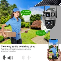 V380 Pro 12MP solaire WIFI caméra IP CCTV deux objectifs trois écrans suivi automatique extérieur 6K Surveillance de sécurité caméra PTZ 3