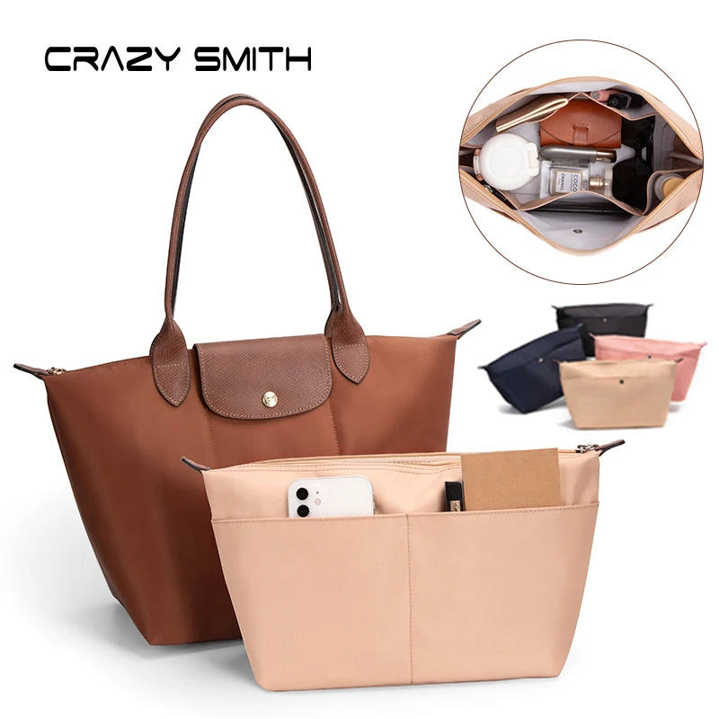 CRAZYSMITH Insert Bag Organizer For Longchamp Tote Bags Handbag S
