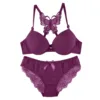 Women Front Button Butterfly Back Bra Set Detachable Double Shoulder Strap Traditional Bra Sexy Lace Bra Set For Women