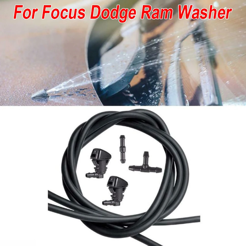 5PCS/Set Car Front Windshield Washer Nozzle Kit Wiper Sprayer For Focus Dodge Rams Rubber Hose Pipe Accessories | Автомобили и