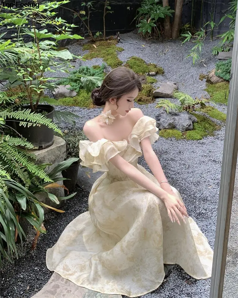 Summer New Floral Midi Dresses for Women Elegant Casual Birthday Party Dress Vintage Chic A-Line Prom Robe Wedding Vestido Mujer