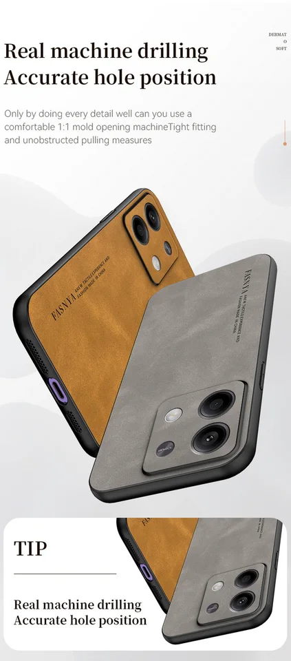 PU leather comfortable suede case For Xiaomi Redmi Note 13 Pro +