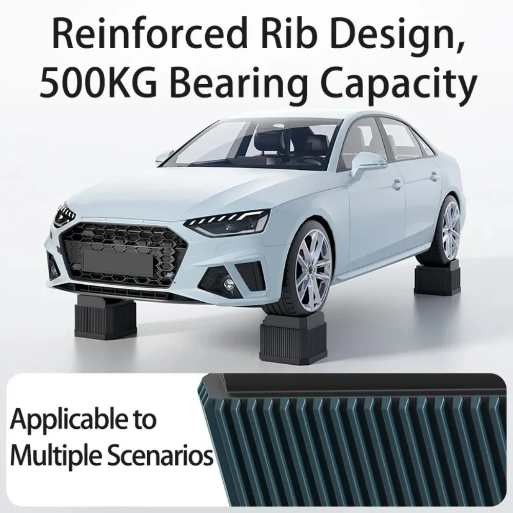 Heavy-Duty Adjustable Furniture Risers with Triple Anti-Slip Design