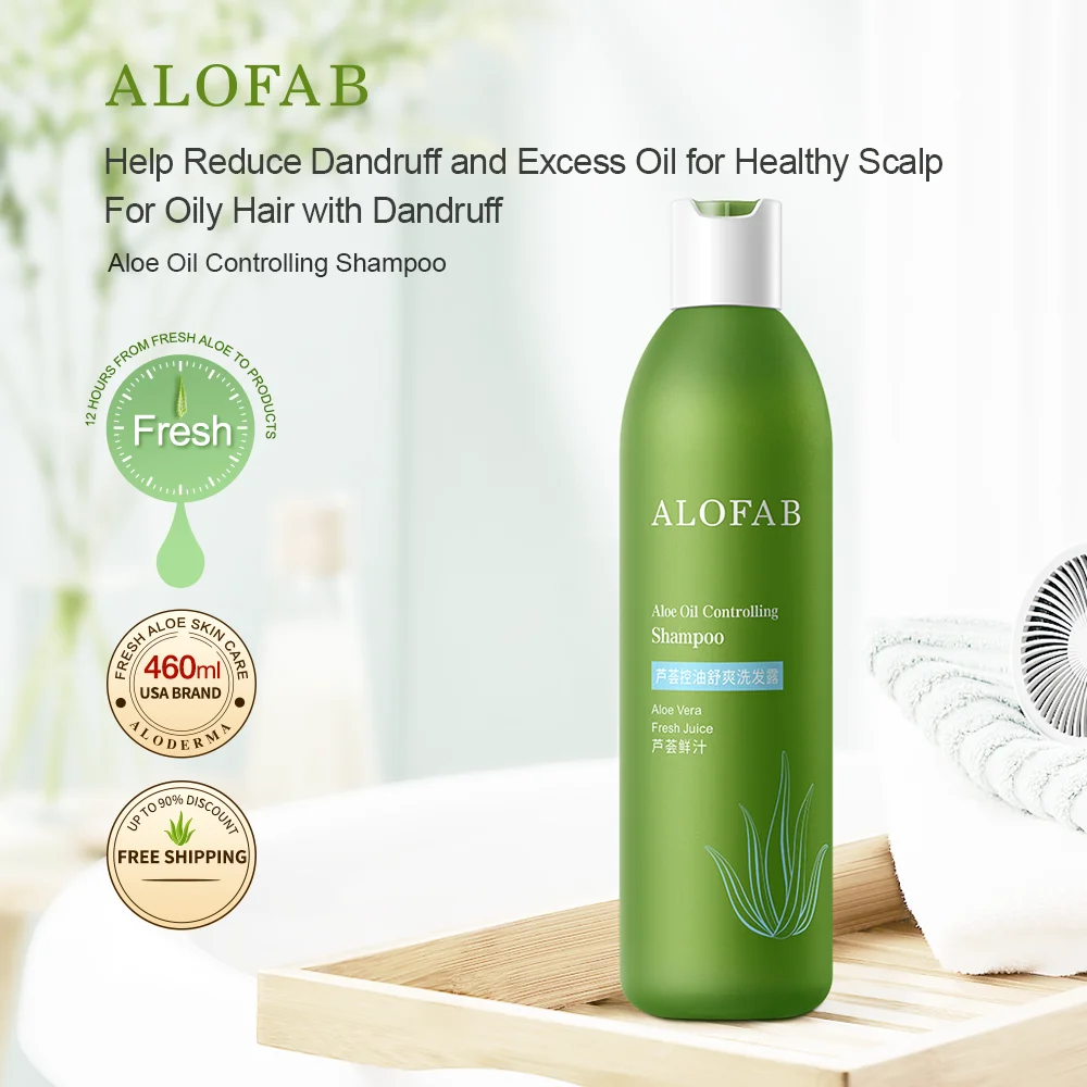 ALOFAB Aloe Vera Oil Controlling and Refreshing Shampoo 460ml Oil Control Relaxing Shampoo for hair natural dye shampoo create your balance relaxing touch hair