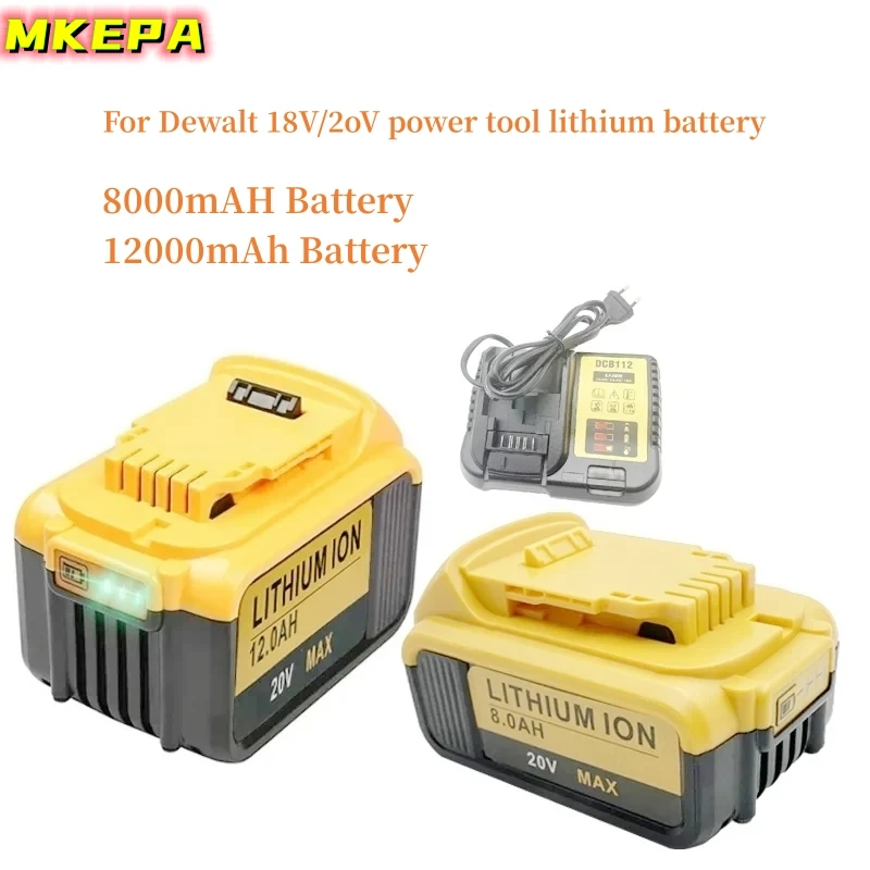 20V 8Ah 12Ah lithium battery for electric tools, replace Dewalt DCB200 DCB612 DCB205 DCB200 DCP182 and other 3C power batteries