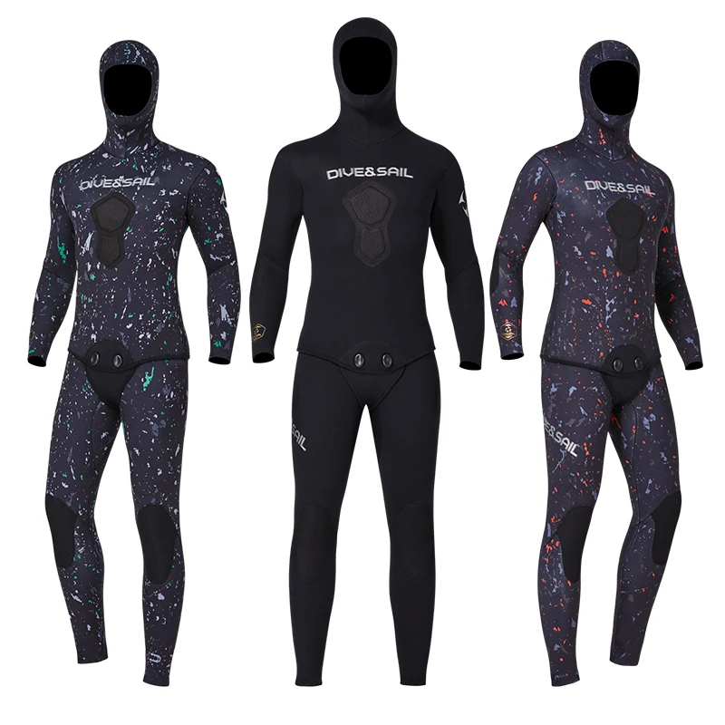 FullLimestoneHoodedDivingSpearfishingWetsuits357mmWarmSplit