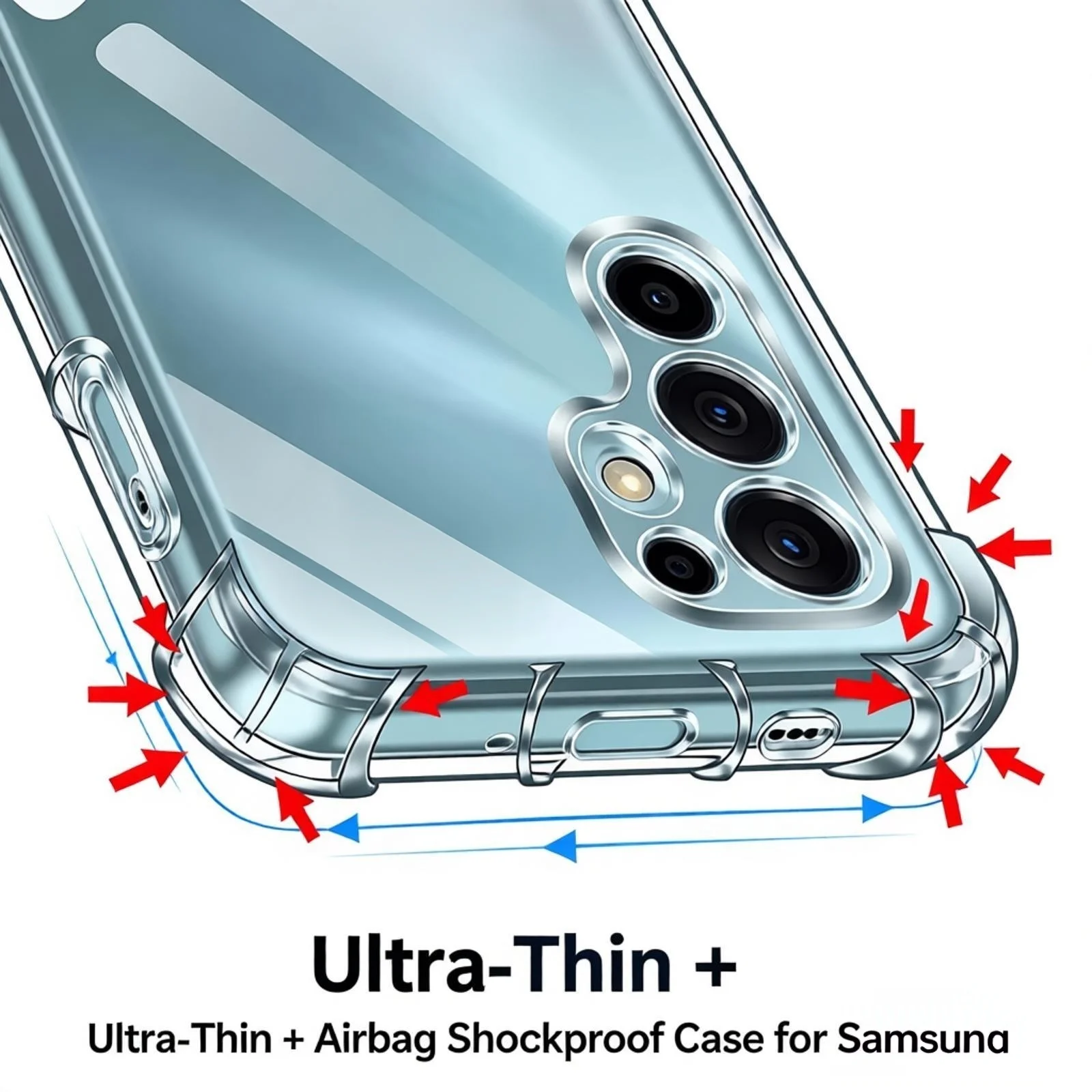Shockproof Clear Silicone Soft Phone Case - Ultra Thin Cover